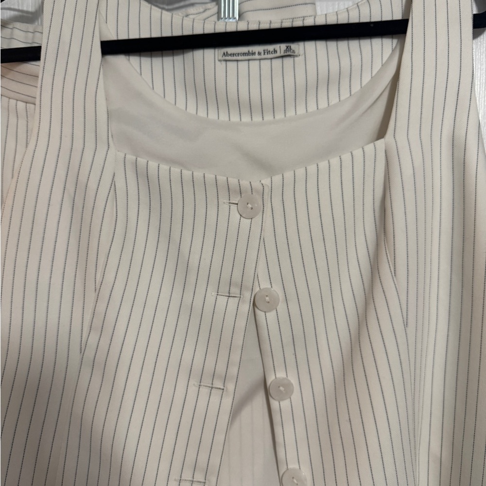 A&F Cream Pintripe Vest (Part of Set) - Picture 2 of 3